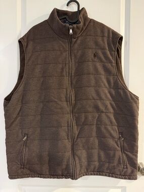 Polo by Ralph Lauren Quilted Brown Zip-Front Vest